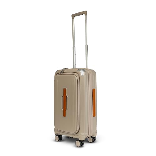 Image of Acer Brisbane Suitcase, 20 inch Cabin, with 360 Degree Spin 8 Wheels, Double TSA Lock, Dual Opening (Top and Mid), Expandable, Recycled Polyseter Material, Moreton Sand