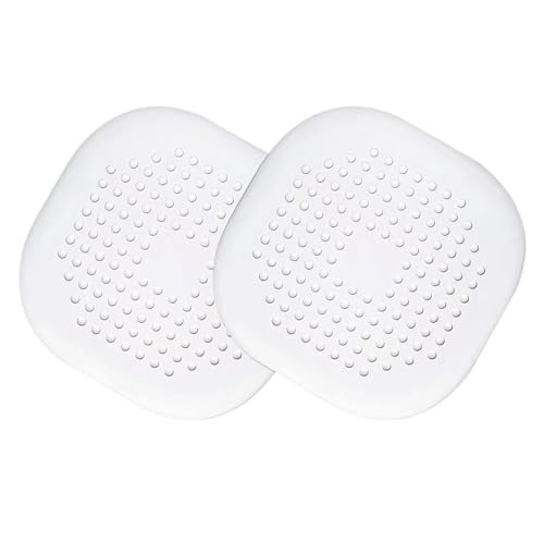 Wagoodter 2 pezzi Filtro di Lavello in silicone Filtro per capelli in silicone per scarico doccia con ventosa per bagno, doccia, vasca da bagno, cucina (Bianco)