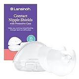 Lansinoh Contact Nipple Shields for Nursing Mothers, Ultra-Thin Soft & Flexible Medical-Grade Silicone Shields Designed for Sensitive Nipples and Latch-On Support, with Protective Case, 16mm, 2 Count