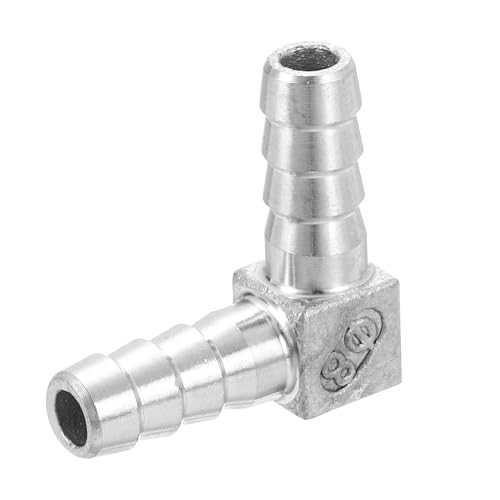 sourcing map Manguera de 8 mm, accesorio de tubería de 90 grados, acero inoxidable 304, adaptador de ángulo recto en L, accesorio de conexión de tubería para sistemas de vacío, conexiones