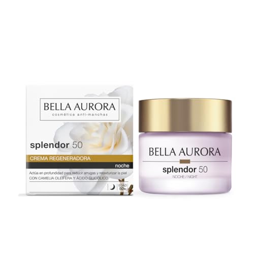 BELLA AURORA - Splendor 10 Crema Antiarrugas de Noche 50 ml, Regenerador de Noche, Estimula la...