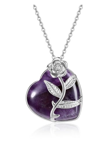 Gehecrst AKUS9347 Amethyst Crystal Heart Necklace cover