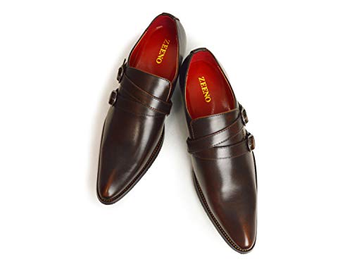 サントーニ モンクストラップ 本革 ビジネスシューズ ブラウン 26cm 高級靴 SANTONI 【並行輸入品】サントーニ 革靴 ビジネスシューズ
