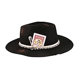Limtula Eleganter Homburg exotischer Hut mit exotischem Band Wolle breite Krempe Western für Freizeitkleidung Unisex Top Kostüm, Schwarz , One size