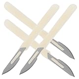 BEBEMOKO 4 Stück Teiliges Bäckermesser mit Kunststoffgriff Gebogenes Teigschneidewerkzeug aus Kohlenstoffstahl Präziser Brotritzschneider mit Skala für Baguette und Toastbrot Ergonomisch