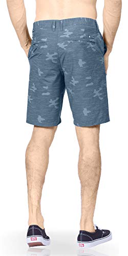Visive Premium Hybrid Shorts Men Quick Dry Golf Stretch Board Shorts Swim Trunks Summer Big Men Blue Camo - 423