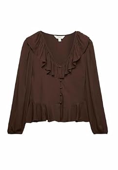 BLUSA CON VOLANTES A LA CINTURA