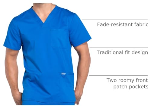 Image of Cherokee WW Revolution V-Neck Scrub Top for Men with 3 Pockets