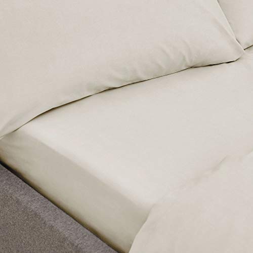 Bianca 200 Thread Count Organic Cotton King Fitted Sheet Natural