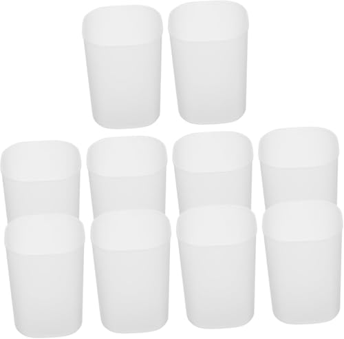 LimCryspp 10 Piece Clear Frosted Pen Holder, Pencil Case, Pen Holder, Multi-Function Pen Holder, Desktop Stationery, Desktop Pen Holder, Desktop Pen Holder, White