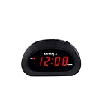 ZAPALA Expert LED Digital Alarm Clock, Desk Bedside Clock with Snooze Function, Battery Backup and Mains Powered (Black)