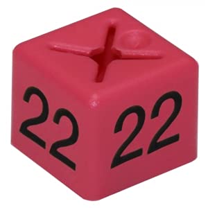 100 x Garment Clothes Marker Size Numbers: Color Size Cubes for Hanger Displays - Organize Wardrobe, Boutique - Various Sizes, Colors Available (22)