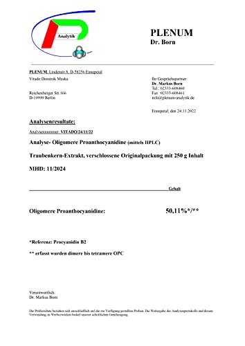 OPC Pulver Vitado – Hochdosierter Traubenkernextrakt 250g