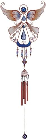 StealStreet SS-G-99927 Wind Chime Copper And Gem Angel Garden Decoration Hanging Porch Decor