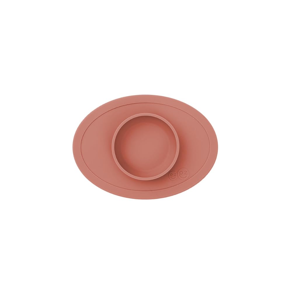 ezpz Tiny Bowl - 100% Food Grade Silicone Suction Bowl with Built-in Placemat for First Foods, Promotes Baby Self-Feeding, Non-Slip - Fits on All Highchair Trays - Microwave Safe - 6 Months+ (Sienna)-picture-29