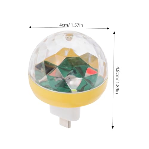 HOMSFOU USB Mini Disco Light Portable LED Stage Ball for Karaoke Parties USB Powered Dj Lighting for Home Christmas Bars Clubs Yellow