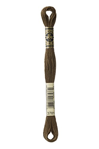 Image of DMC 117-3781 Mouline Stranded Cotton Six Strand Embroidery Floss Thread, Dark Mocha Brown, 8.7-Yard