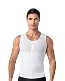 Mens Abs Slimming Body Shaper with Back Support- Leo White M