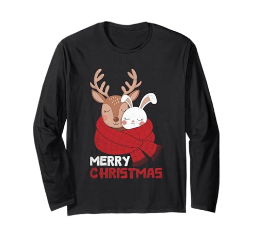 Coniglietto renna Buon Natale Natale Natale vacanze uomo donna bambini Maglia a Manica