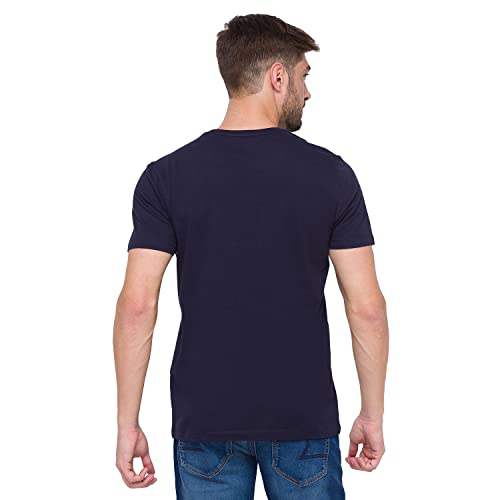 Image of Spykar Navy Blue Coloured Mens Albert Einstein Printed T-Shirt (Size: M)