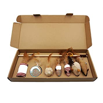 Dog Trust Cat Teaser Set for Cats Retractable Mice Cat Toys Rope Rattle Scratcher Mouse Teasers 7 Pieces Toy Set (B09Y5TFGHG) Amazon Price History, Amazon Price Tracker