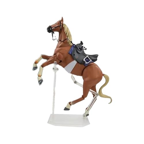 Figurine cheval modèle animal articulé statue simulation jaune