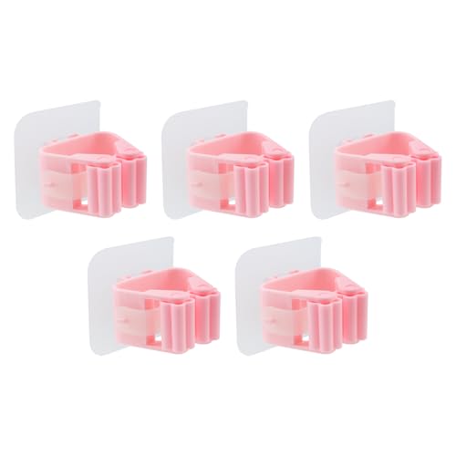 Sscon 5Pcs Self Adhesive Broom Holder Wall Mount Mop and Broom Gripper
