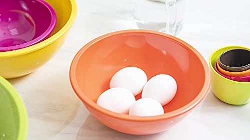 Zak Designs Conjunto de tigelas de mistura da Colorways, tigelas de encaixe para economizar espaço,