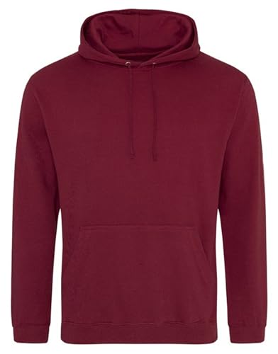 Image of Aremie Womens Mens Hooded Sweatshirt Plain Pullover Hoodie Unisex Fleece Hoody Jumper, Burgundy Maroon (2XL)