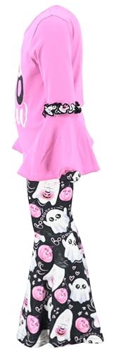 Unique Baby 2 Piece Girls Bell Bottom Leggings Outfit with Bell Sleeved Shirt Kid and Toddler Clothes Set3