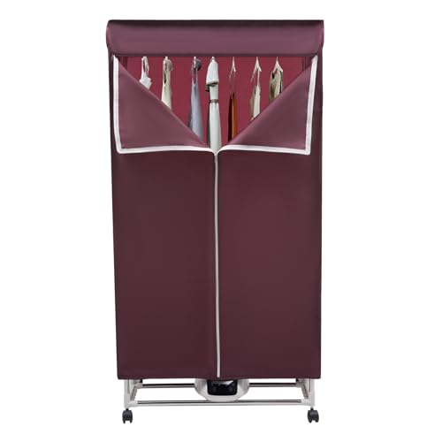 Portable Clothes Dryer,1500W Portable Travel Mini Dryer Machine Electric Clothes Drying with Outer Cover,Travel Clothes Dryer Small Foldable Dryer for Home Apartment Caravan (Touchscreen-Red)