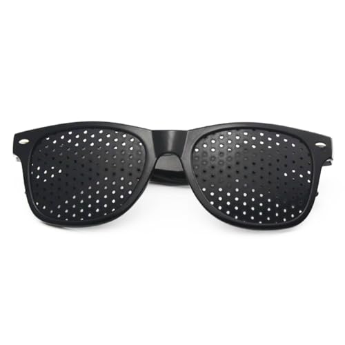 XPEX 1 Stück Volllochbrille Helfen Sie dabei, das Sehvermögen zu korrigieren Gleitsichtbrille herren Lochbrille Brille zum Trainieren der Sehkraft mit Lochblende(A)