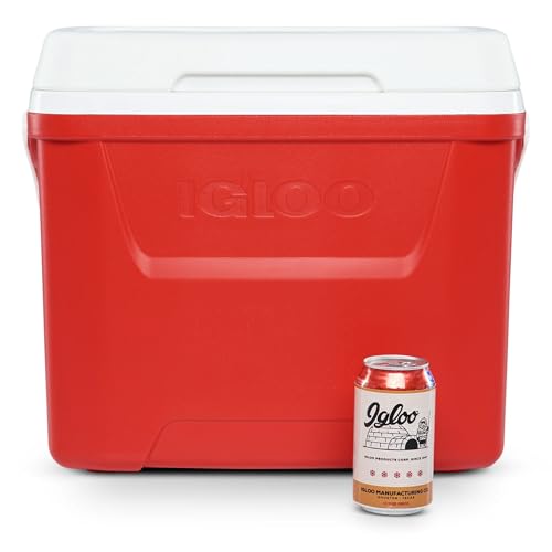Image of Igloos Cooler Hard-Sided Ice Chest, Insulated Portable Cooler, Heavy-Duty, Leak-Resistant Lid, Lightweight Ergonomic Handle