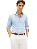 Tommy Hilfiger Men's Long Sleeve Oxford Shirts in Regular Fit, Men's Button Down Shirts, Also Available in Big and Tall Shirt Blue Small