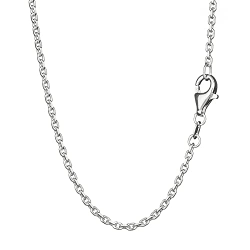 Collier ancre argent 925 diamanté de 1,7mm de large et 55cm 4467