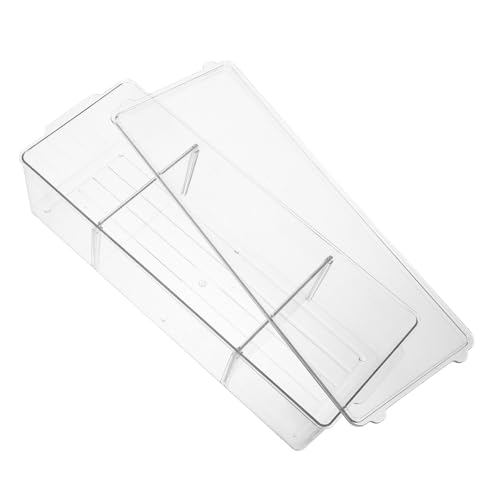 Boîte de rangement transparente VALICLUD à 3 compartiments en PET de grande capacité pour bureau