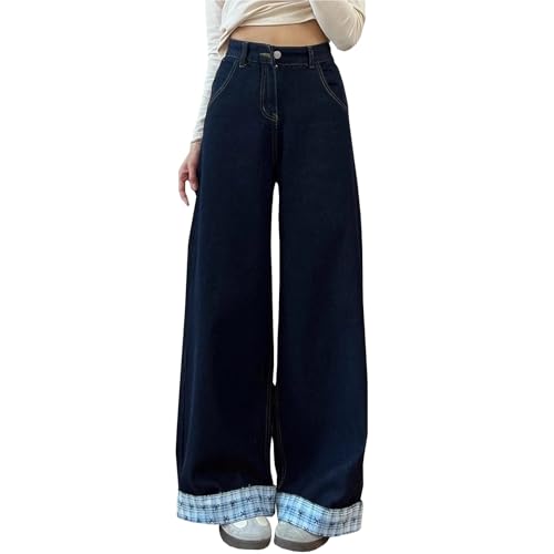 Baggy Bow Jeans for Women Teen Girls High Waist Petite Wide Leg Y2k Jeans Boyfriend Vintage Patch Denim Pants