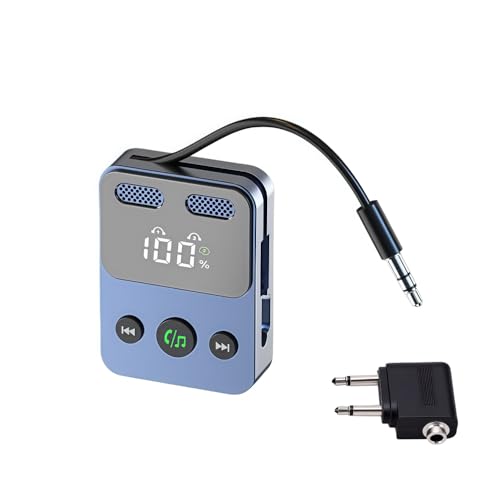 Adaptador Bluetooth 5.3 para avión con transmisor receptor inalámbrico y micrófono integrado