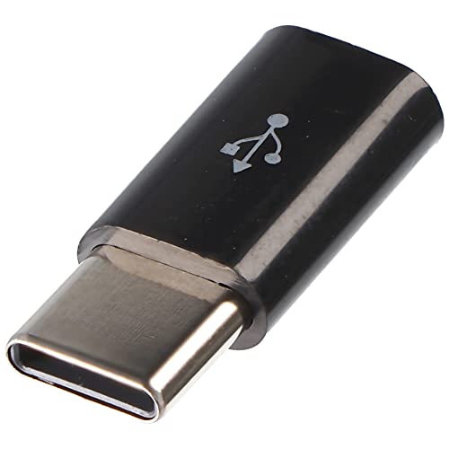 AccuCell Adaptateur Micro USB 2.0 femelle vers USB Type C USB-C mâle Noir