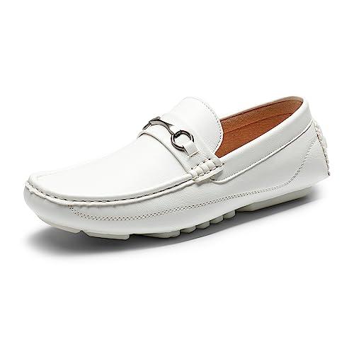 Bruno Marc Men's Driving Moccasins Penny Loafers Slip on Loafer Shoes 7 White