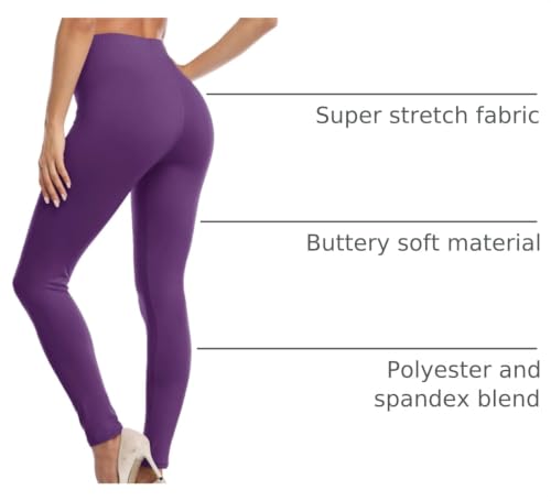 Image of Kotii Women's Soft Full Length Leggings High Waist Ankle Length Leggings Pants Tights