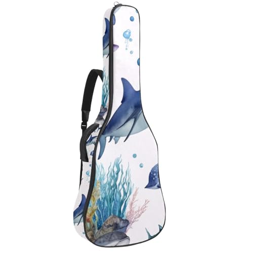 Sac guitare acoustique imperméable 109 cm à double poche et sangle à dos