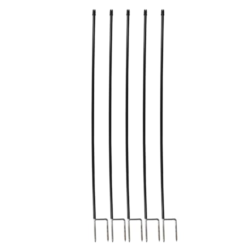 horizont Zusatzpfahl für Netze 105 cm über dem Boden, 118 cm Gesamtlänge, 5 Stück, Kunststoffpfähle mit Doppelspitze, schwarz – Zusatzpfähle für Weidenetze, Weidezaunpfähle, Zaunstangen
