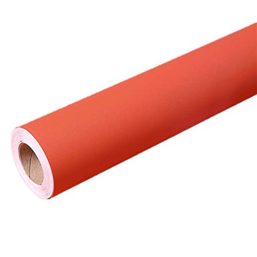 Yija Solid Color Frosted Waterproof Wallpaper Shelf Drawer Liner Self-Adhesive Cabinet Sticker 156 Inch by 98 Inch Orange