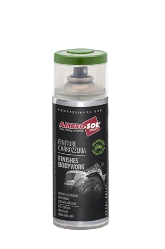 Ambro-Sol V400CAR13 Smalto/Vernice Finiture Carrozzeria Linea Agricoltura, Ideale per Trattori e Macchine Agricole Operatrici, Bomboletta Spray in Banda Stagnata Riciclabile 400 ml, Verde Claas