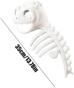 Cat Pet Dinosaur Skeleton Costume 3D Skeleton Glow in the Dark,Dinosaur Skeleton Glow in Dark Cat Costume, Realistic 3D Halloween Cat/Dog Skeleton Costume, Plush Halloween Dino Pet Outfit - 2