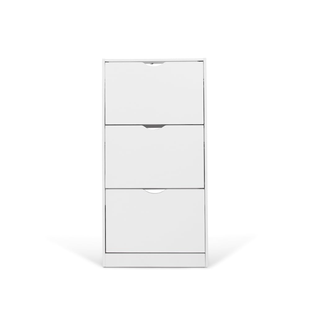 Milton & Oldbrook Armoire à Chaussures Prato - Meuble de Rangement Moderne pour 18 Paires, Design Compact en Bois Noir