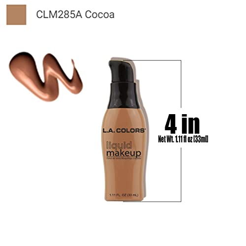 L.a. Colors 1 Pump Liquid Makeup [ Clm285A Cocoa ] Face & Body Foundation Flawless Looking + Free Zipper Bag #TOP1