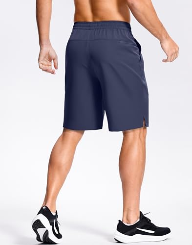 Image of GGJ Men's Lightweight Athletic Shorts with 2 Zipper Pockets 7 inch /9 inch /5 inch Gym Workout Running Quick Dry Tennis Shorts for Men