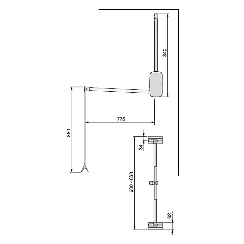 Emuca - Appendiabiti Per Armadio Sling, 600-830Mm, Plastica Bianca, Acciaio E Tecnoplastica. - 3